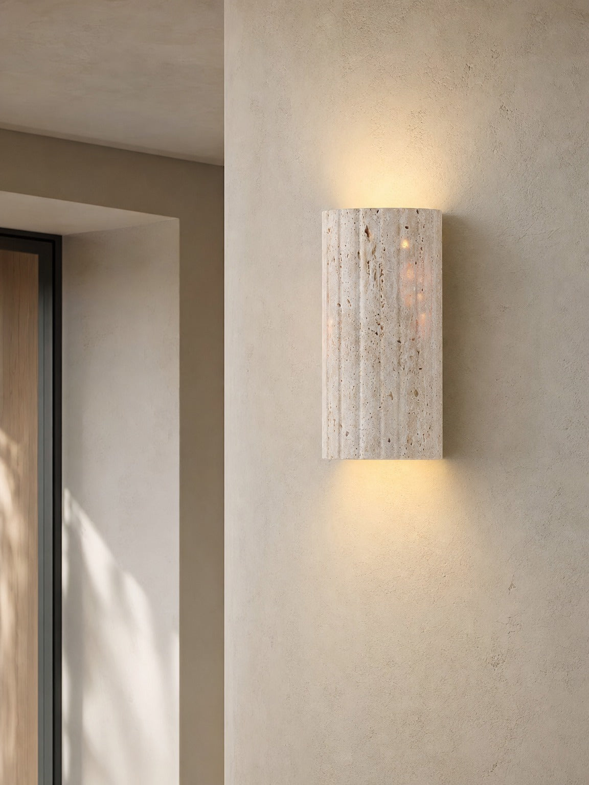 Fluted Stone Sconce