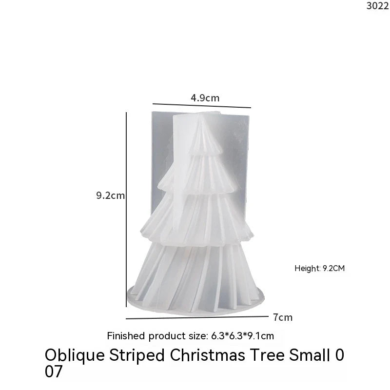 3D Silicone Candle Mold Christmas Tree with Pleated Design for Soap Making - Image 6