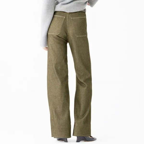 Women's Wide-Leg High-Waisted Casual Jeans