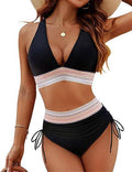 Bikini taille haute pour femme avec contrôle du ventre et bretelles ajustables