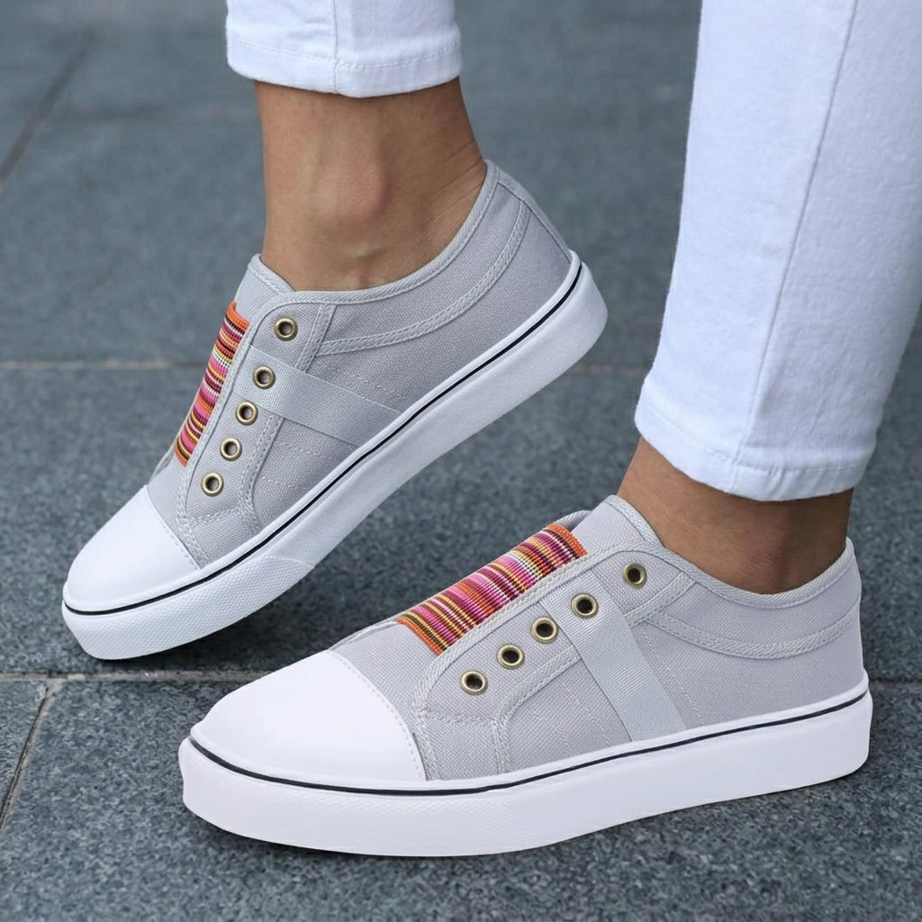 Sneakers slip-on da donna in tela antiscivolo, senza lacci