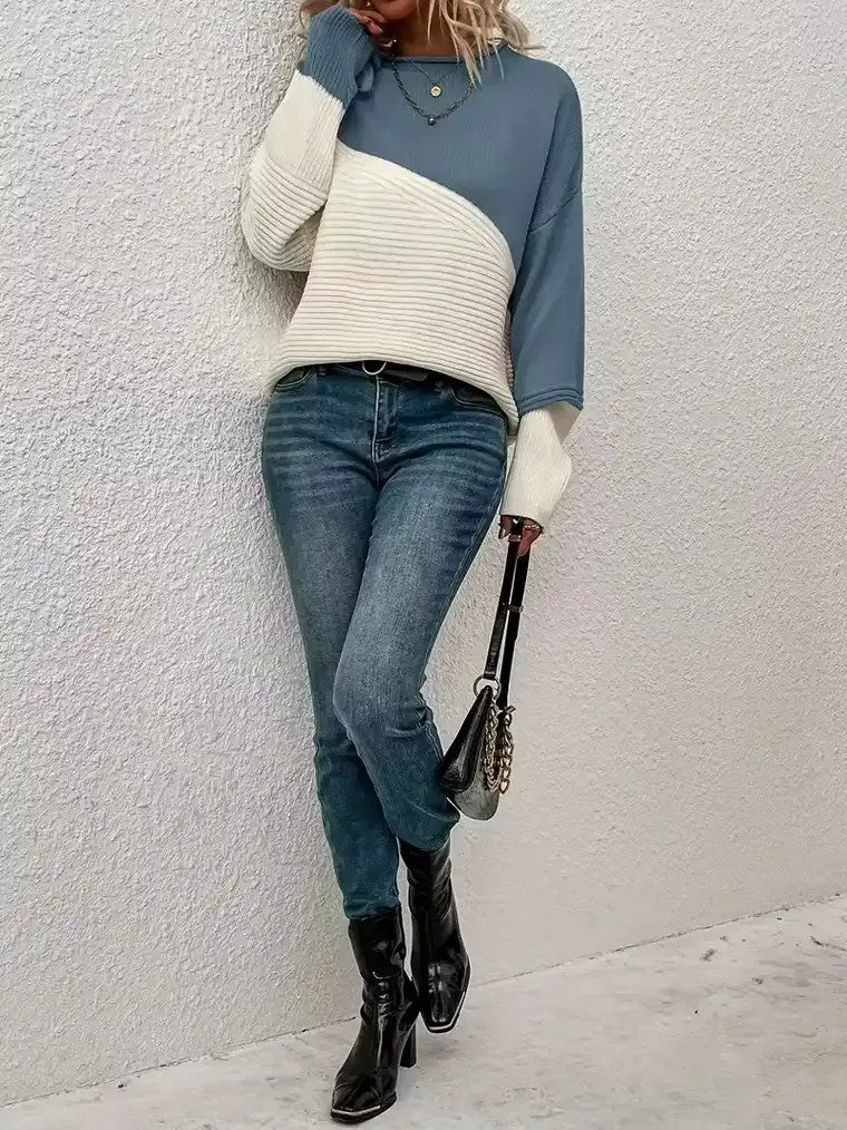 Mavlone | Maglione A Blocchi Di Colore Con Maniche Lunghe Blu