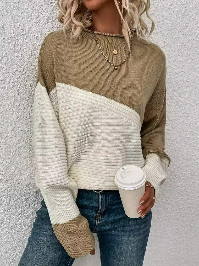 Mavlone | Maglione A Blocchi Di Colore Con Maniche Lunghe Khaki