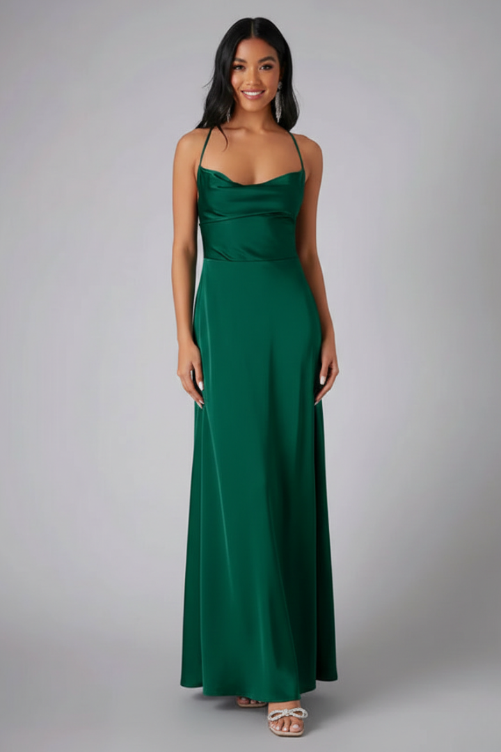 Abito elegante da donna senza maniche per matrimoni autunnali con spacco laterale