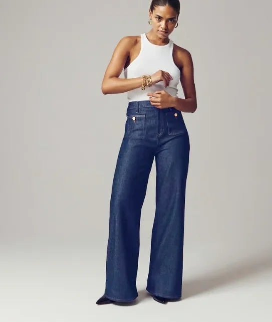 Women's Wide-Leg High-Waisted Casual Jeans
