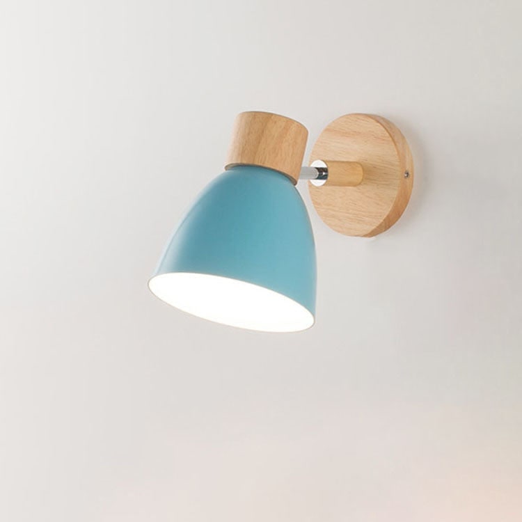 Adjustable Wall Sconce with Wooden Base and Swing Arm for Bedside Reading Light - Image 13