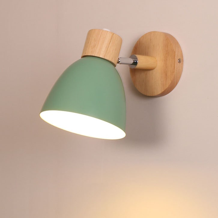 Adjustable Wall Sconce with Wooden Base and Swing Arm for Bedside Reading Light - Image 15