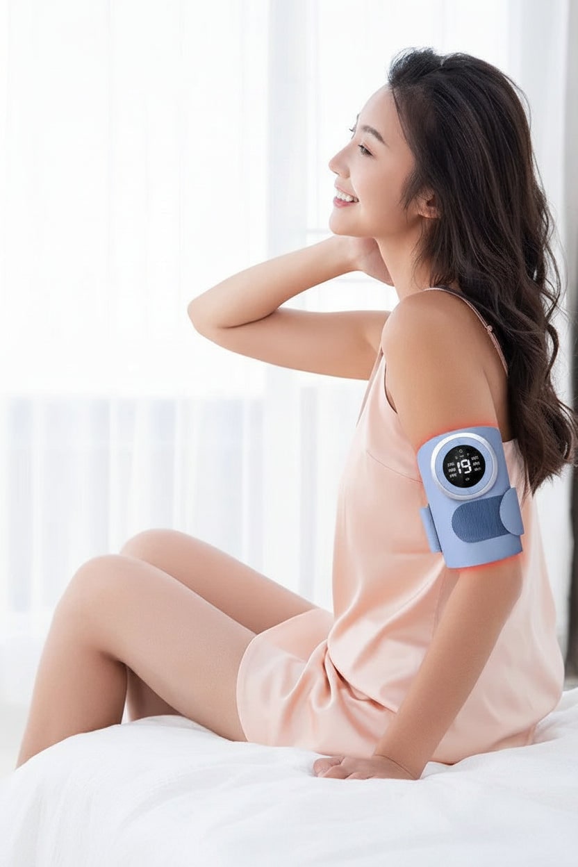 Arm Lymphatic Drainage Massage Wrap with Electric Heating and Remote Control - Image 1