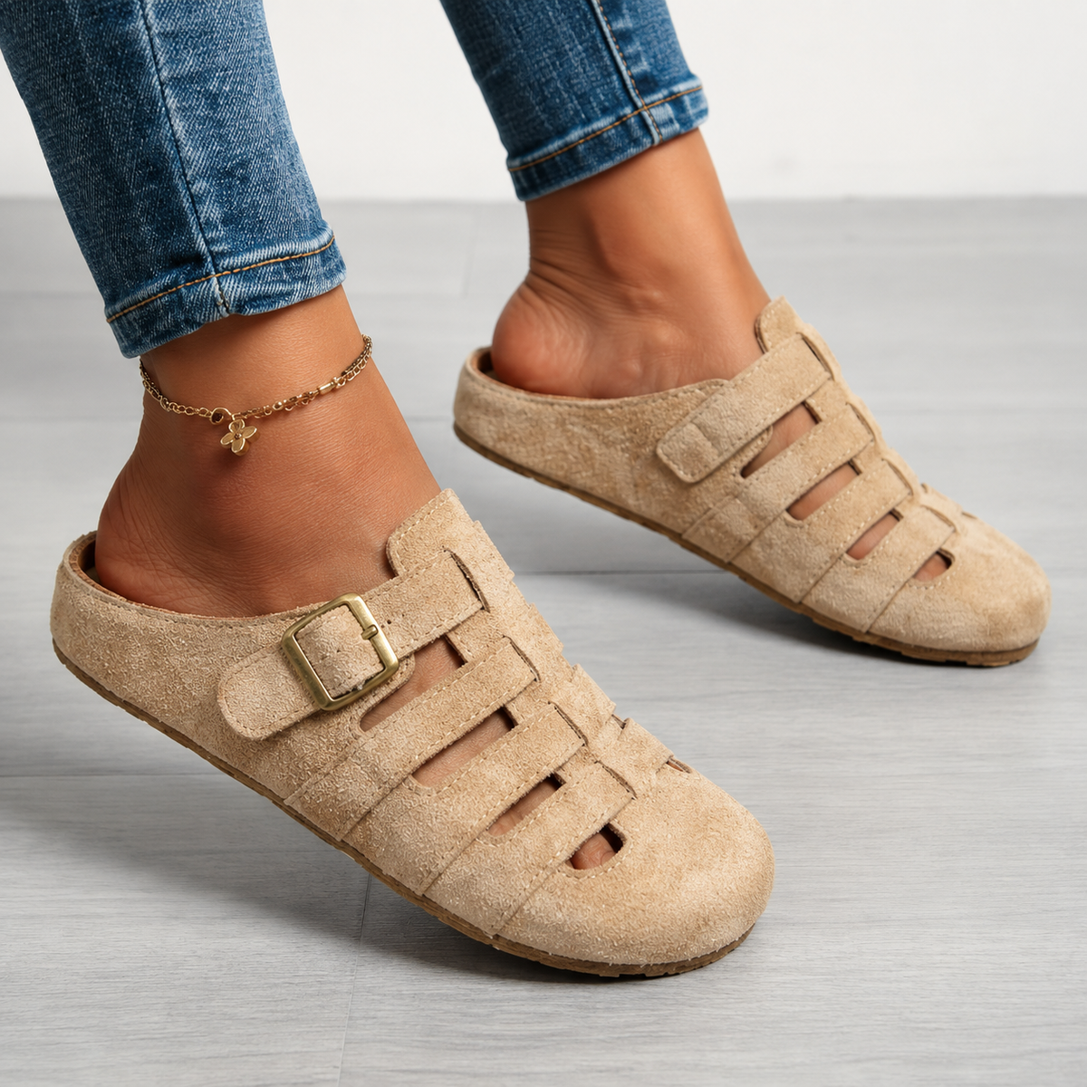 Sandales orthopédiques à talon compensé pour femmes avec soutien de la voûte plantaire