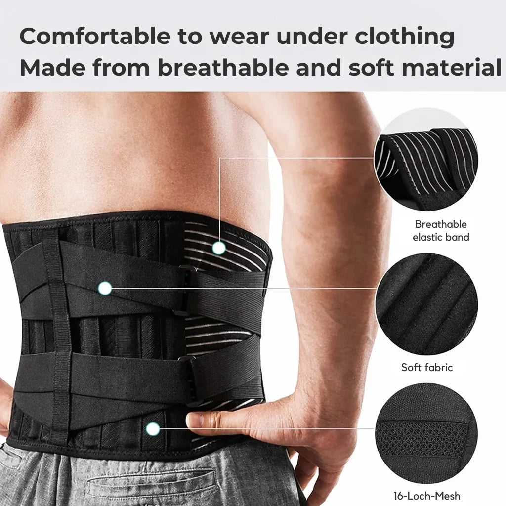 Back Brace with Adjustable Compression Straps and Lumbar Support for Posture - Image 3
