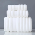 Bath Towel Set for Bathroom with 100% Cotton Terry Cloth Ribbed Stripe - Image 4