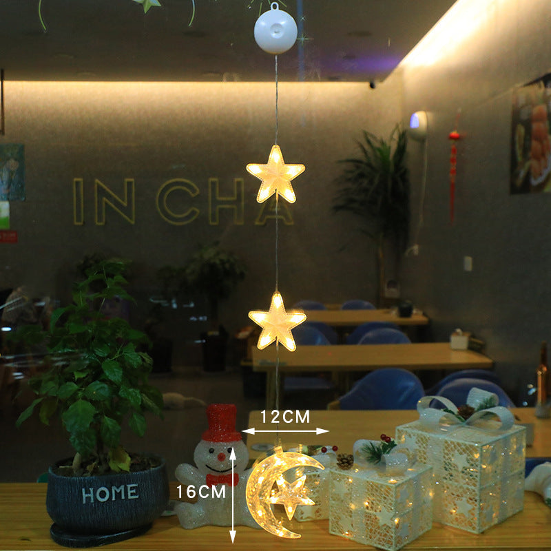 Battery Operated Christmas Lights with Suction Cup for Window Glass Decorations - Image 2