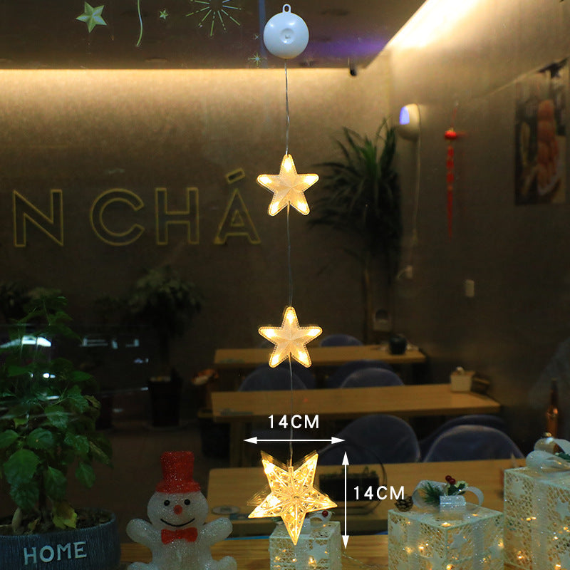 Battery Operated Christmas Lights with Suction Cup for Window Glass Decorations - Image 4
