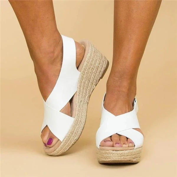 Beatrice | Espadrillas Ortopedici Donna Zeppa Platform Bianco