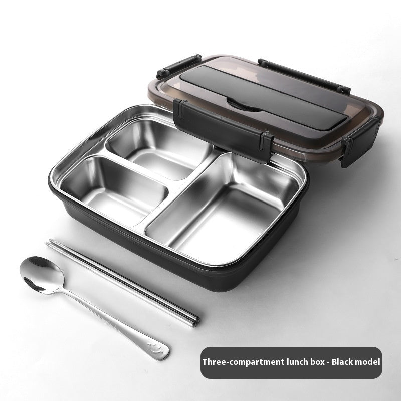 Bento Lunch Box with Stainless Steel Compartments and Airtight Lid with Phone Stand - Image 2