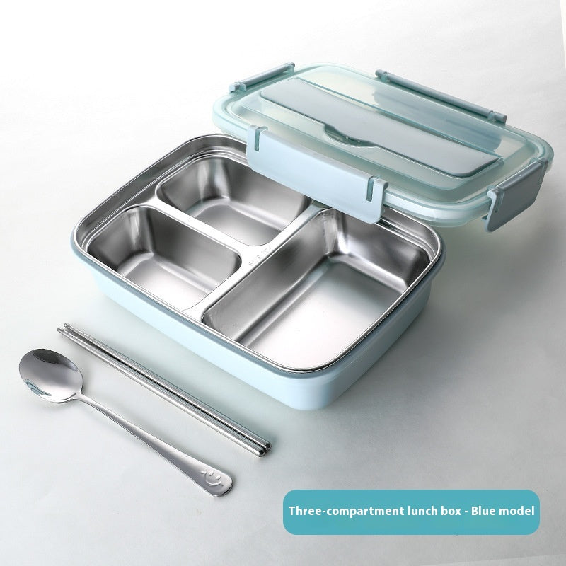 Bento Lunch Box with Stainless Steel Compartments and Airtight Lid with Phone Stand - Image 3