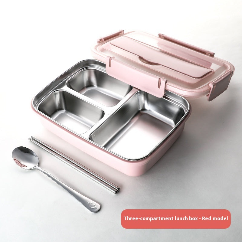 Bento Lunch Box with Stainless Steel Compartments and Airtight Lid with Phone Stand - Image 4