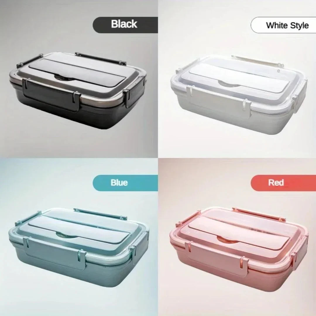 Bento Lunch Box with Stainless Steel Compartments and Airtight Lid with Phone Stand - Image 7