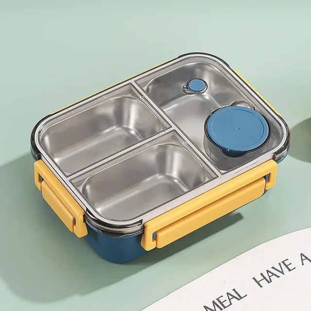 Bento Lunch Box with Stainless Steel Compartments Leakproof Seal and Portable Design - Image 1