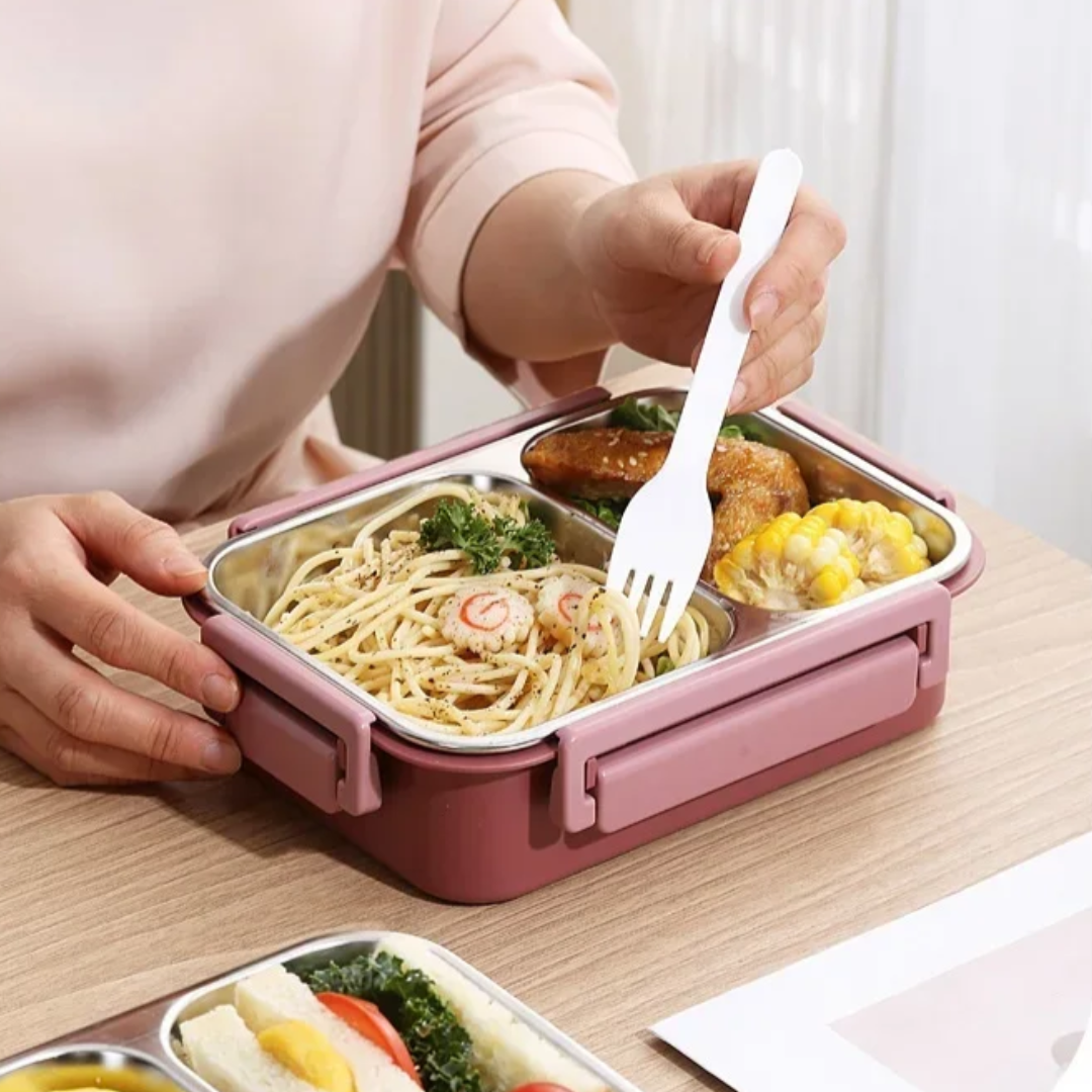 Bento Lunch Box with Stainless Steel Compartments Leakproof Seal and Portable Design - Image 12