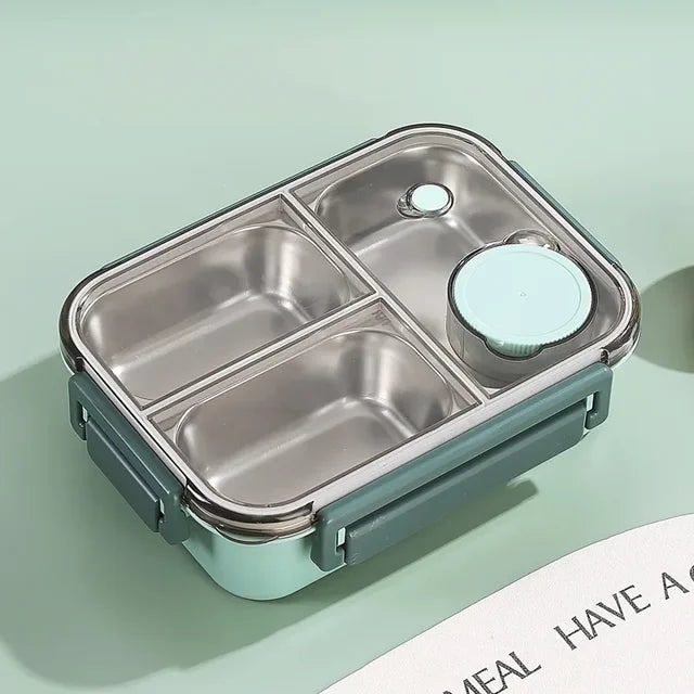 Bento Lunch Box with Stainless Steel Compartments Leakproof Seal and Portable Design - Image 2