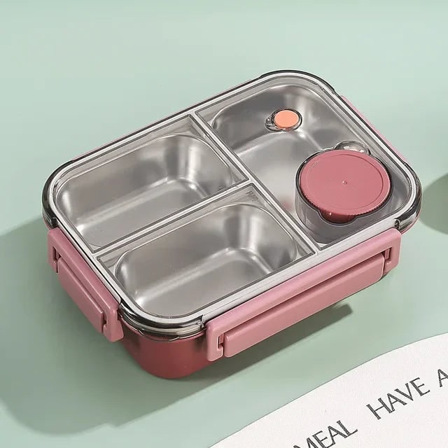 Bento Lunch Box with Stainless Steel Compartments Leakproof Seal and Portable Design - Image 3