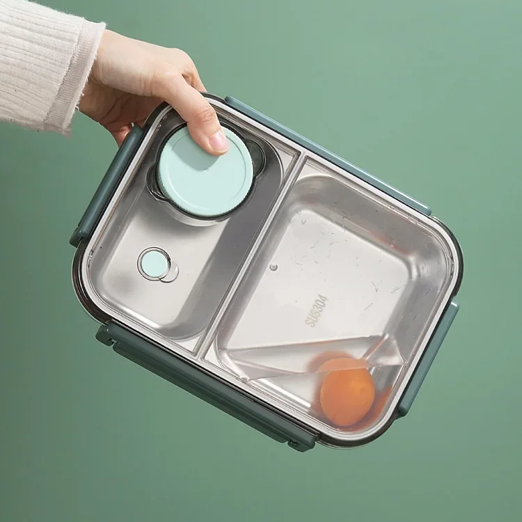 Bento Lunch Box with Stainless Steel Compartments Leakproof Seal and Portable Design - Image 9