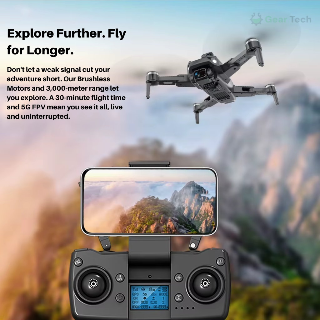 Camera Drone with Brushless Motor 3-Axis Gimbal and Foldable Design - Image 9