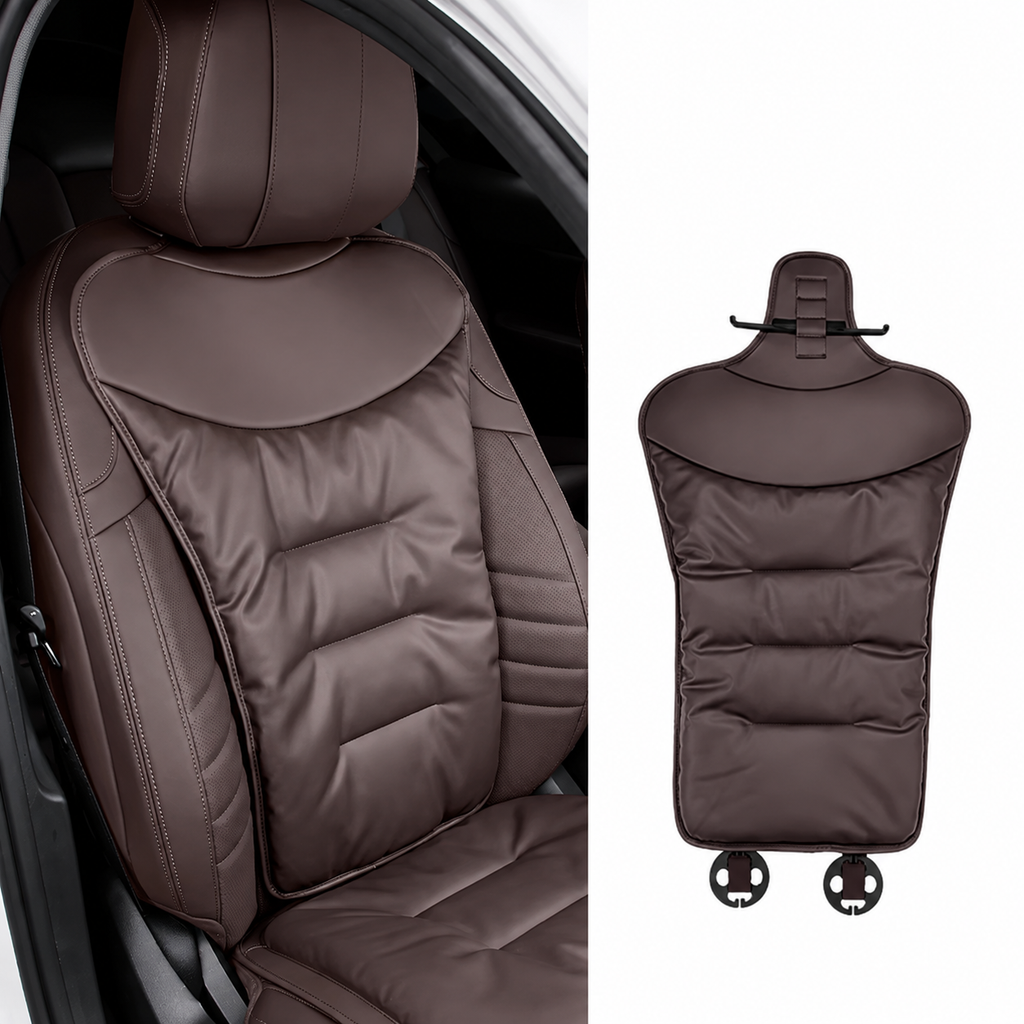 Car Seat Cushion with Lumbar Support and Ergonomic Padded Faux Leather Back - Image 5