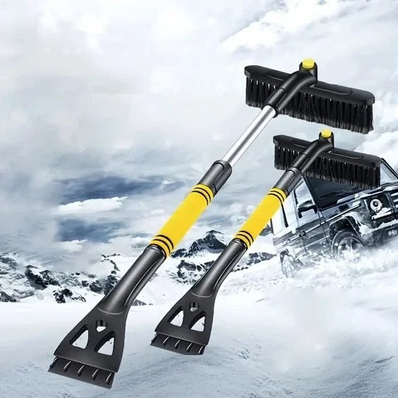 Car Snow Brush and Ice Scraper with Rotating Head and Extendable Telescopic Pole - Image 2