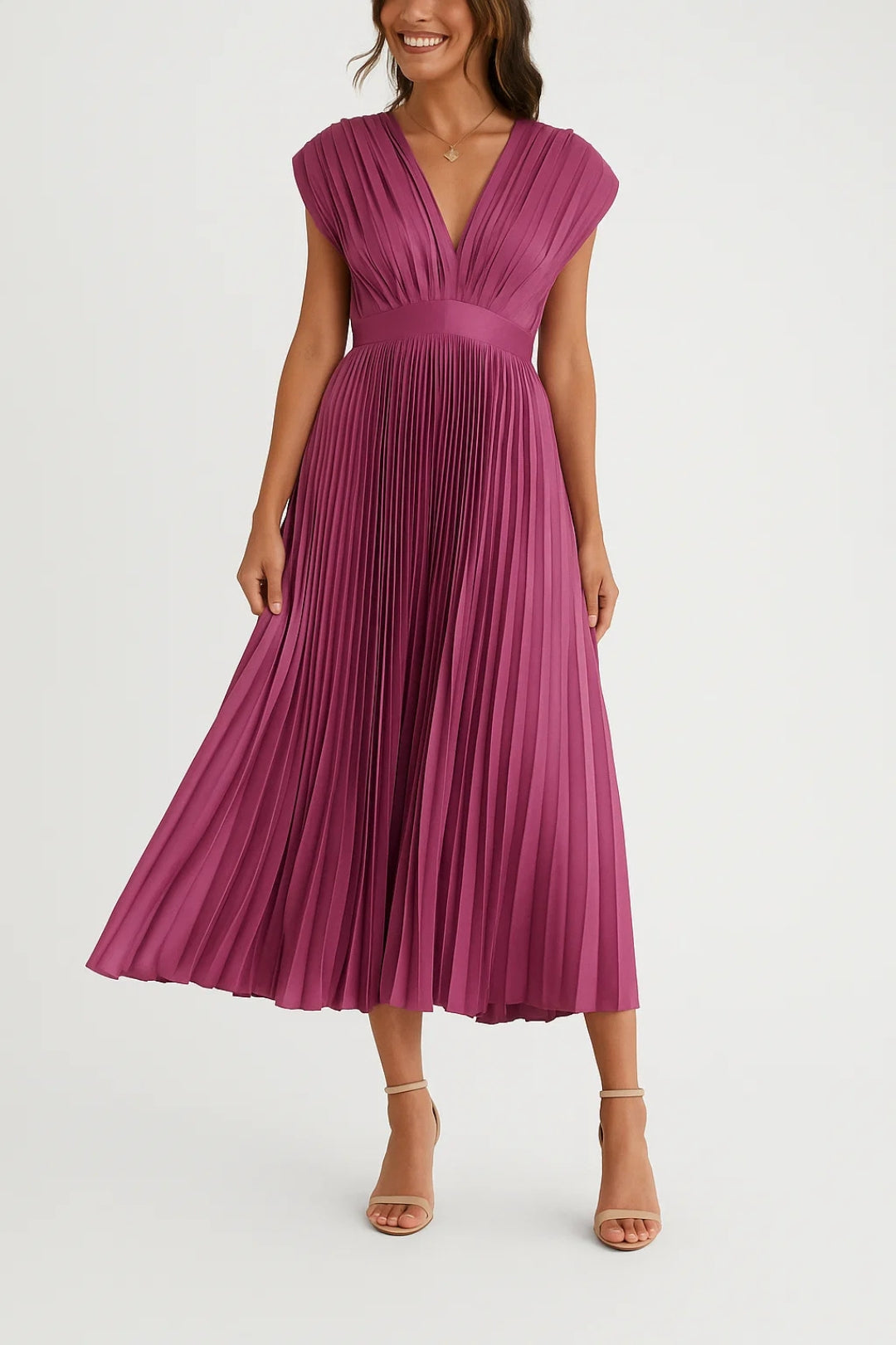 Pleated Kimono Midi