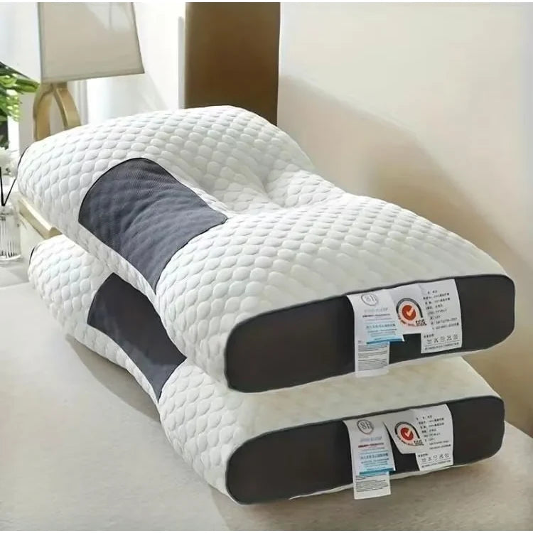 Cervical Support Pillow with Ergonomic Contour Design and Breathable Knitted Cover - Image 3
