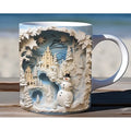 Christmas Coffee Mug with 3D Snowman Illusion Print Ceramic Cup with C-Handle - Image 7