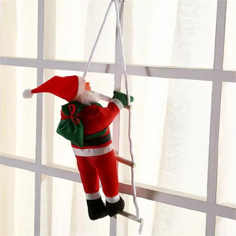 Christmas Decoration Climbing Santa with Rope Ladder and White Beard for Holiday Decor - Image 2