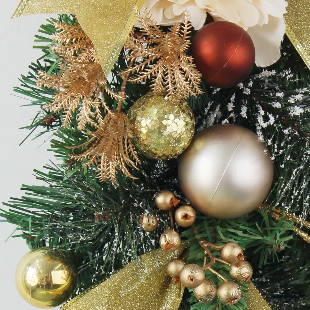 Christmas Garland for Mantle with Ornaments Artificial Decorated Pine and Roses - Image 10