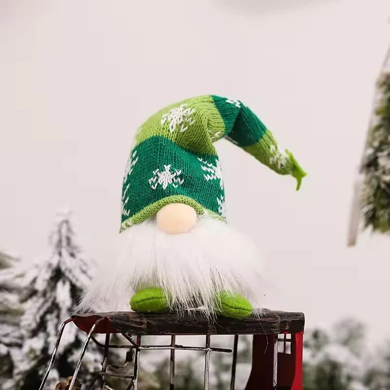 Christmas Gnome Light Up Plush Decoration with Snowflake Knit Hat and Warm LED Glow - Image 13