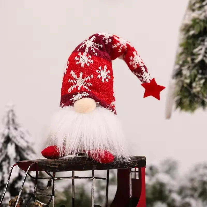 Christmas Gnome Light Up Plush Decoration with Snowflake Knit Hat and Warm LED Glow - Image 14