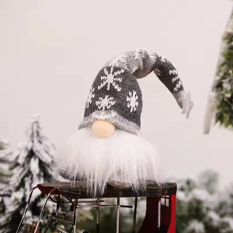 Christmas Gnome Light Up Plush Decoration with Snowflake Knit Hat and Warm LED Glow - Image 15