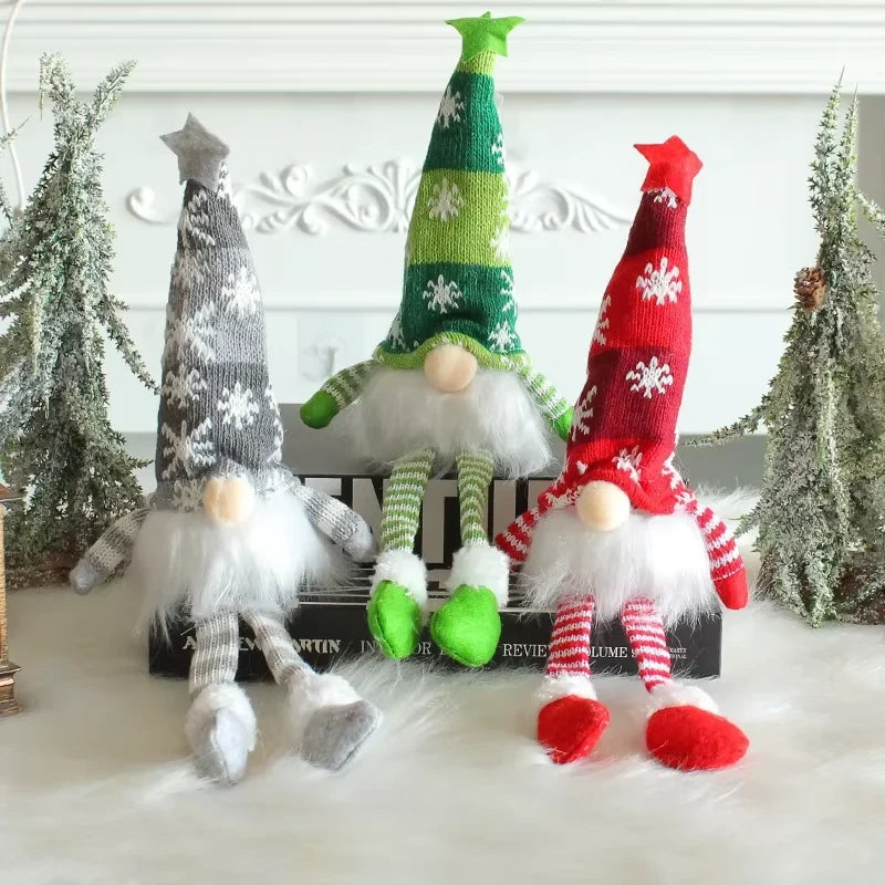 Christmas Gnome Light Up Plush Decoration with Snowflake Knit Hat and Warm LED Glow - Image 6