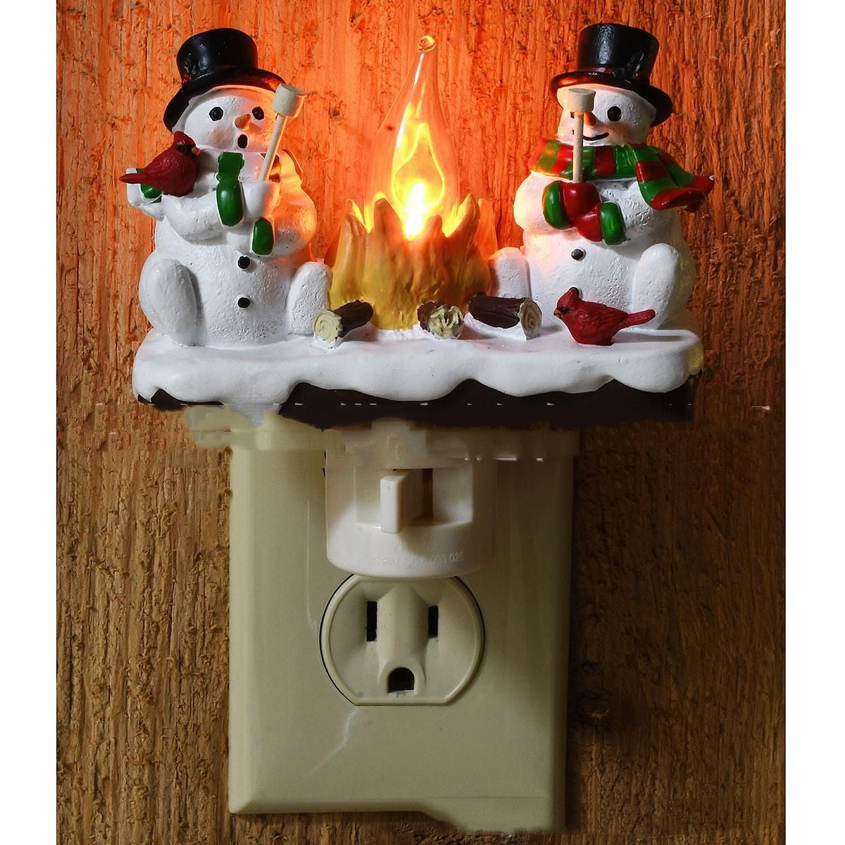 Christmas Night Lights with Snowman Campfire Design and Plug in Operation - Image 6