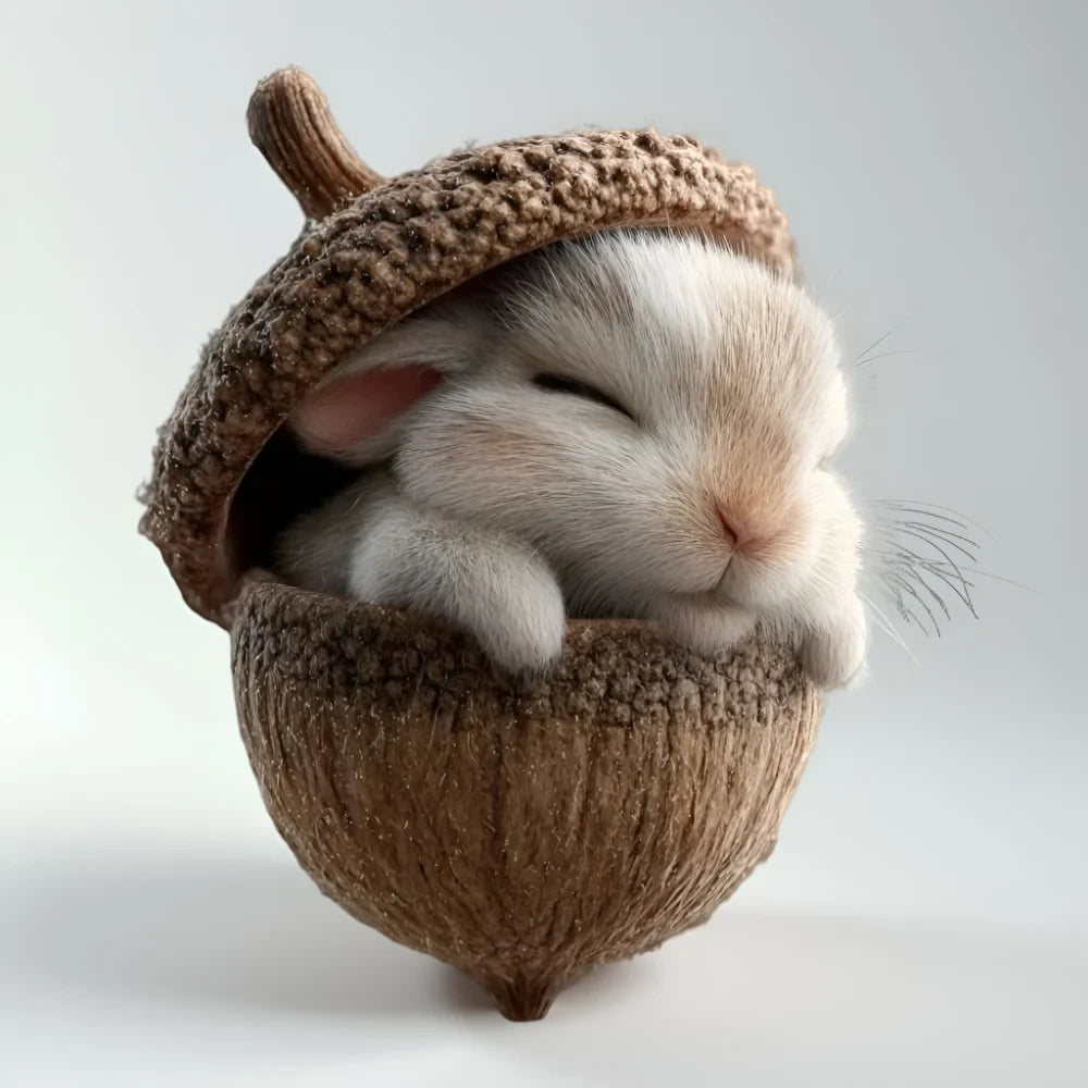 Christmas Ornaments Woodland Animal Acorn Shaped Sleeping Resin Decor - Image 11