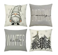 Christmas Pillow Covers Set of 4 with Hidden Zipper and Woven Linen Texture - Image 9