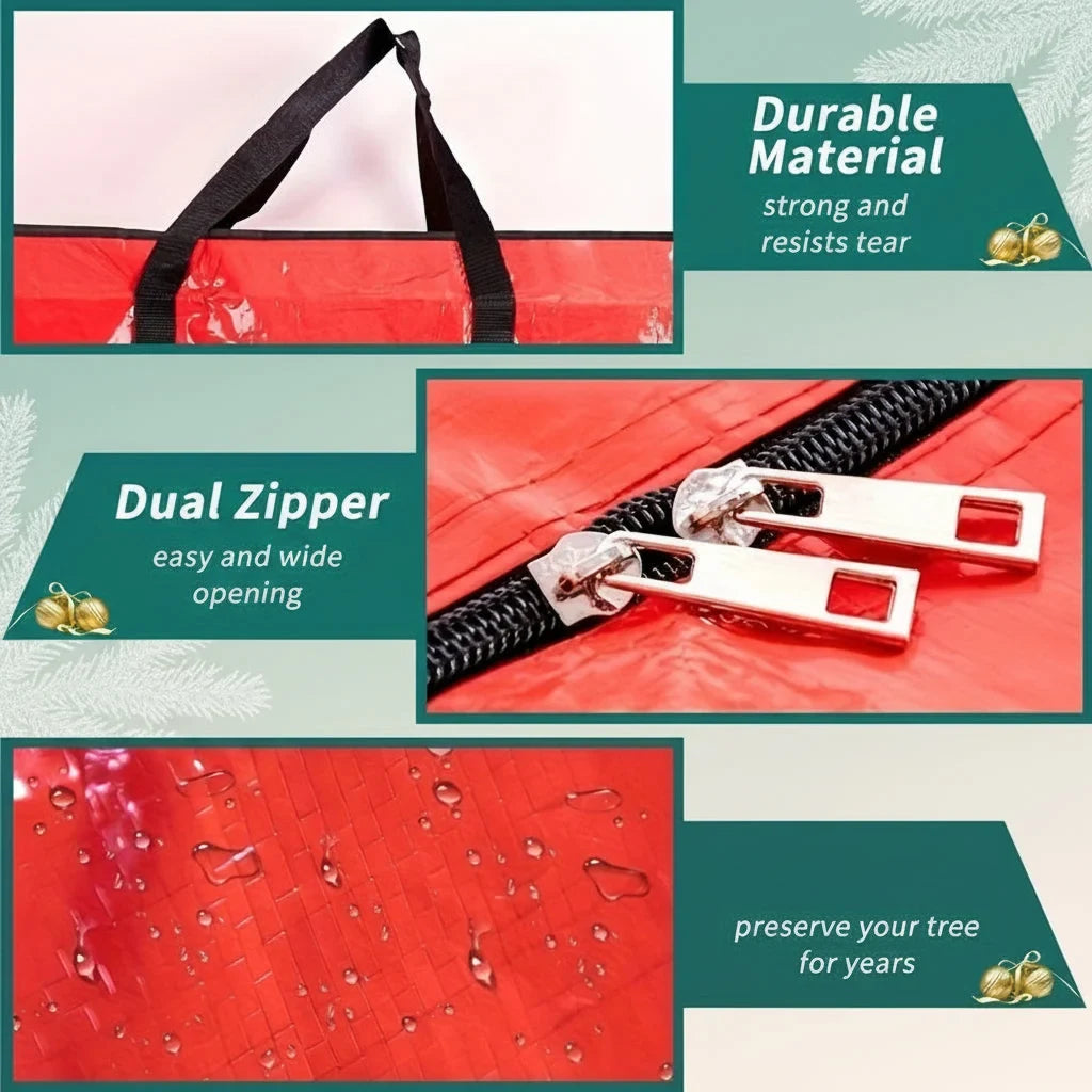 Christmas Tree Storage Bag Heavy-Duty Waterproof with Dual Zipper Closure - Image 3