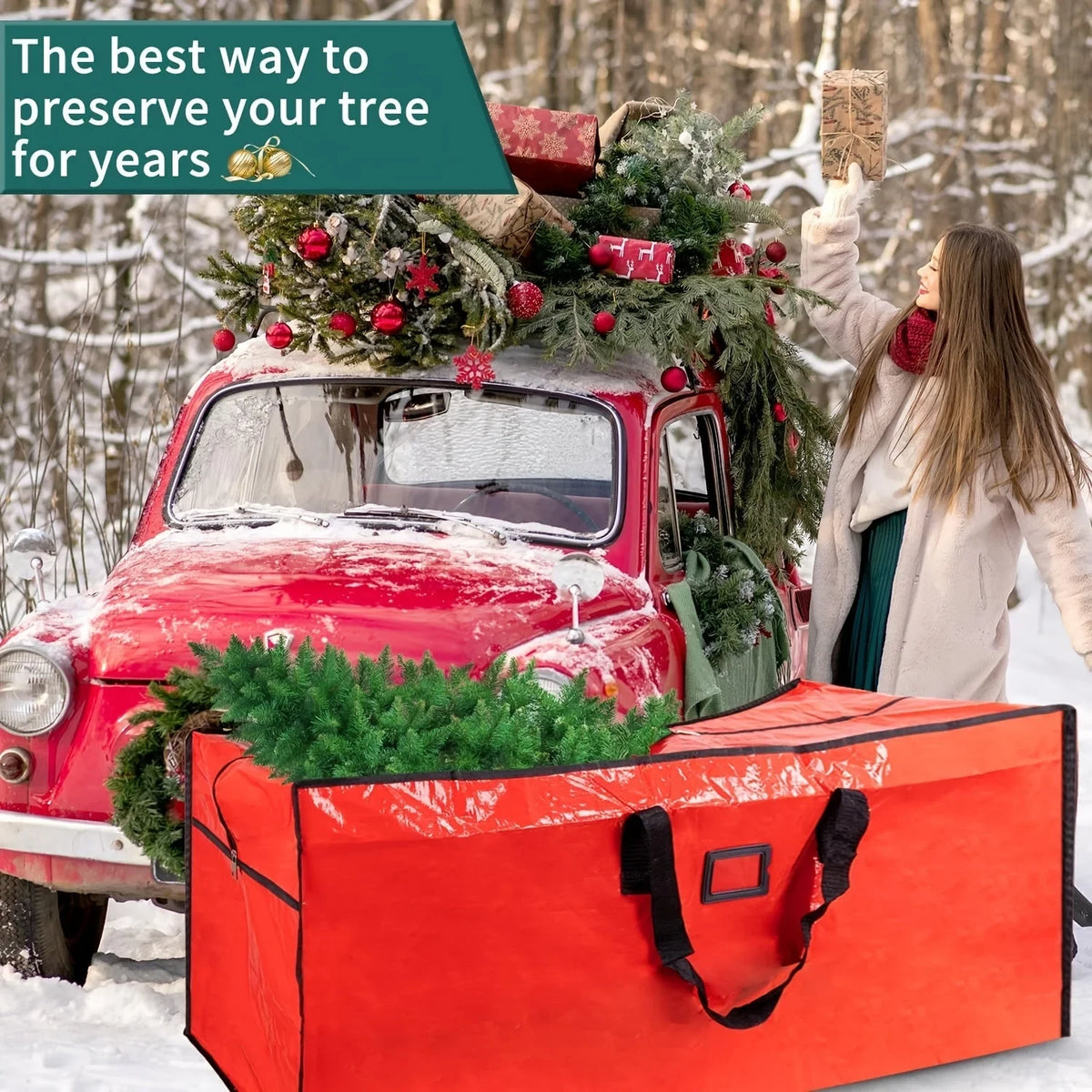 Christmas Tree Storage Bag Heavy-Duty Waterproof with Dual Zipper Closure - Image 8
