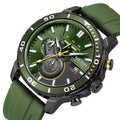 Chronograph Watch with Silicone Strap Subdials and Gold and Silver Tone Case - Image 1