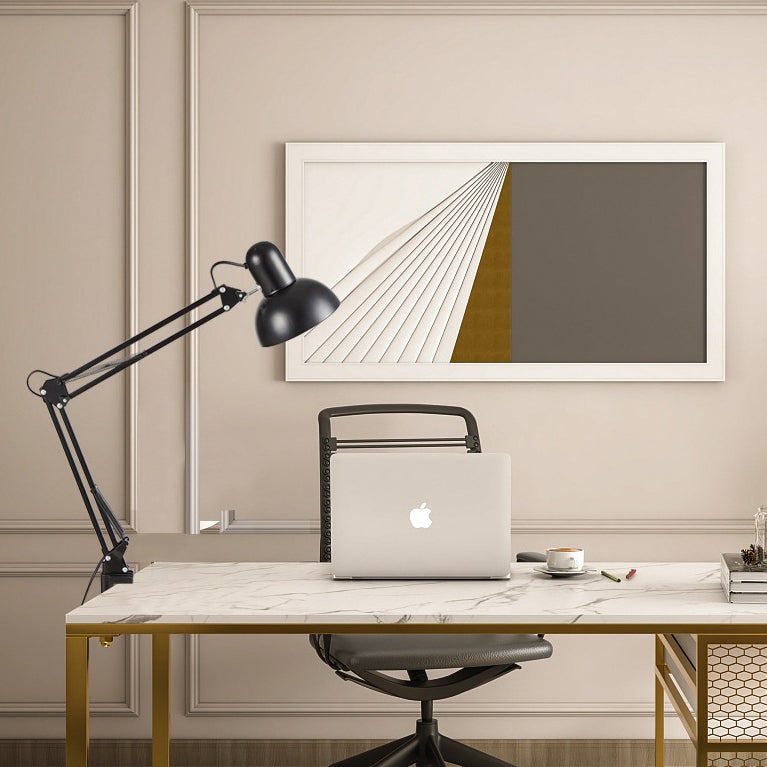 Clamp Desk Lamp with Adjustable Swing Arm and Metal Dome Shade - Image 2