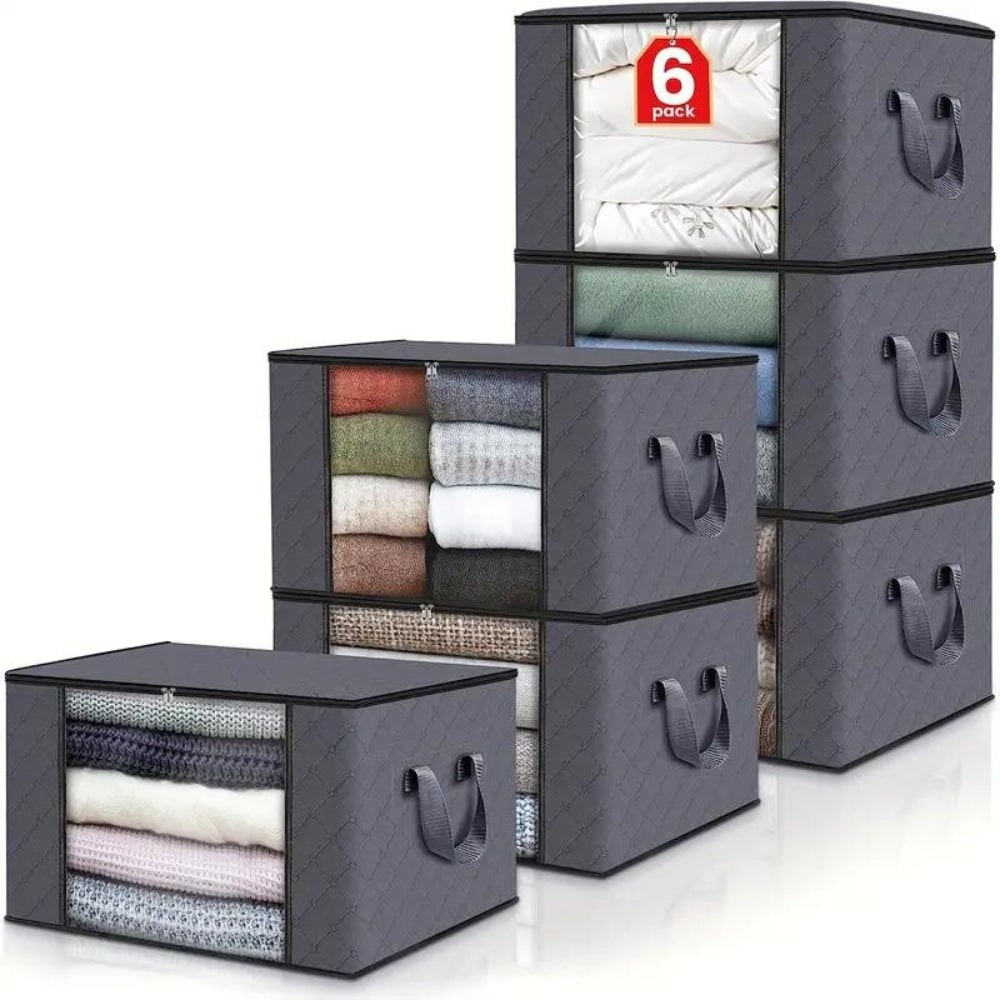 Clothes Storage Bags with Clear Window Foldable Design and Reinforced Handles - Image 4