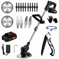 Cordless Grass Trimmer with Adjustable Head and Attachable Support Wheels - Image 1