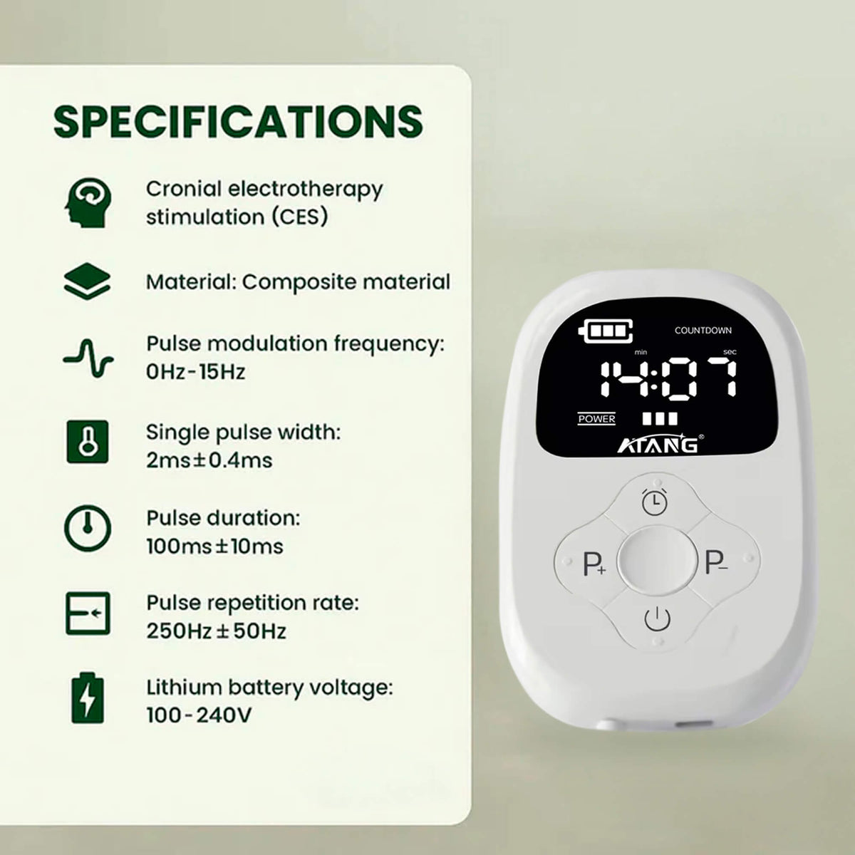 Cranial Electrotherapy Stimulator with Earlobe Clips and LED Display - Image 6
