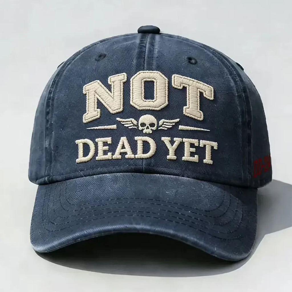 Custom Baseball Caps with Distressed Washed Cotton and Embroidered Skull Design - Image 10